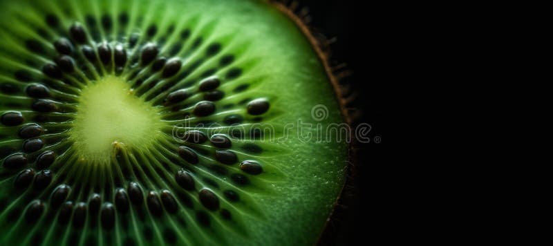 General ai macro fresco kiwi texturizado fondo stock de ilustración