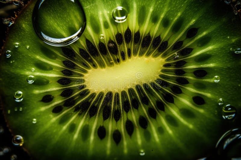 General ai macro fresco kiwi texturizado fondo stock de ilustración