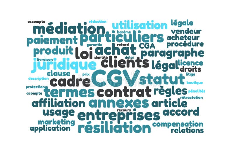 General Conditions Word Cloud Vector Illustration in French Language ...