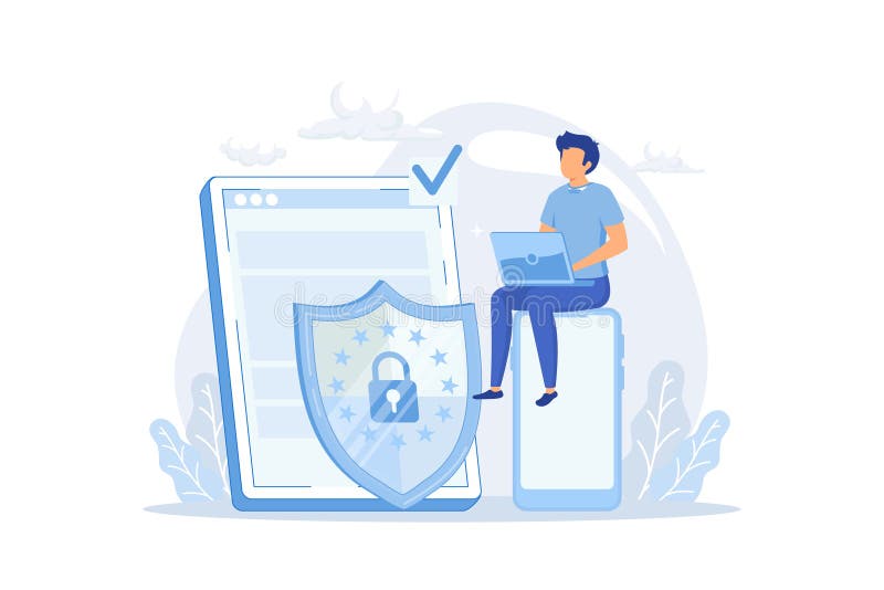 General data protection regulation Personal information control and security, browser cookies permission, GDPR disclose data collection Flat vector Modern illustration. User consent vectors