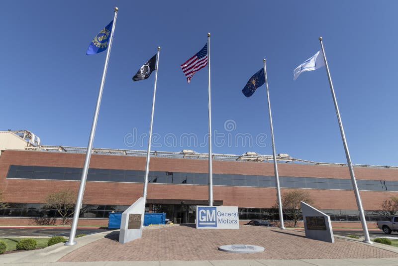 General Motors Logo and Signage at the Metal Fabricating Division. GM opened this plant in 1956