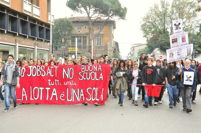 General Strike Against the Government in Italy Editorial Photo Image