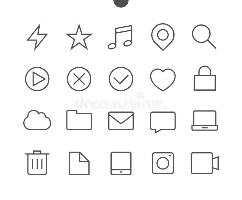General UI Pixel Perfect Well-crafted Vector Thin Line Icons royalty free illustration