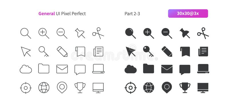 General UI Pixel Perfect Well-crafted Vector Thin Line And Solid Icons 30 3x Grid for Web Graphics and Apps. vector illustration