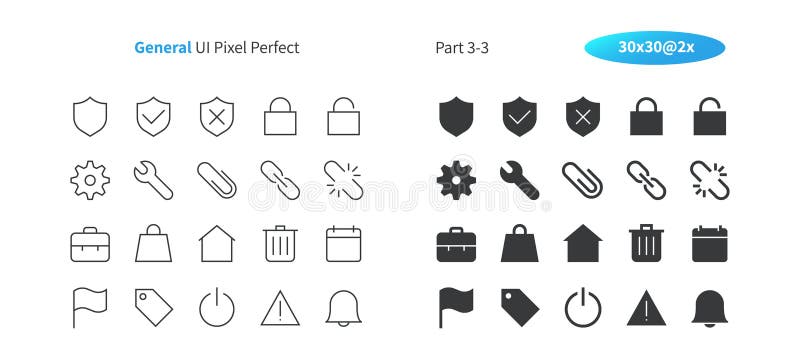 General UI Pixel Perfect Well-crafted Vector Thin Line And Solid Icons 30 2x Grid for Web Graphics and Apps. royalty free illustration