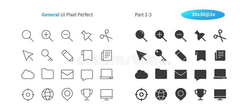 General UI Pixel Perfect Well-crafted Vector Thin Line And Solid Icons 30 2x Grid for Web Graphics and Apps. royalty free illustration