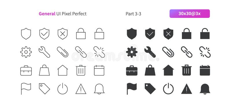 General UI Pixel Perfect Well-crafted Vector Thin Line And Solid Icons 30 3x Grid for Web Graphics and Apps. vector illustration