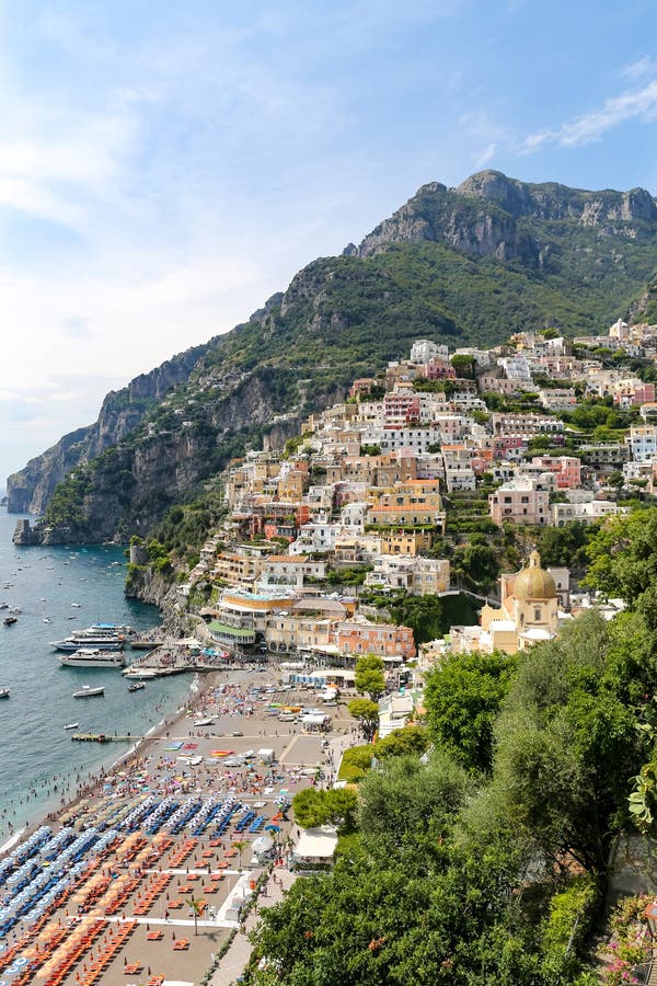 General View of Positano Town in Naples, Italy Stock Image - Image of ...