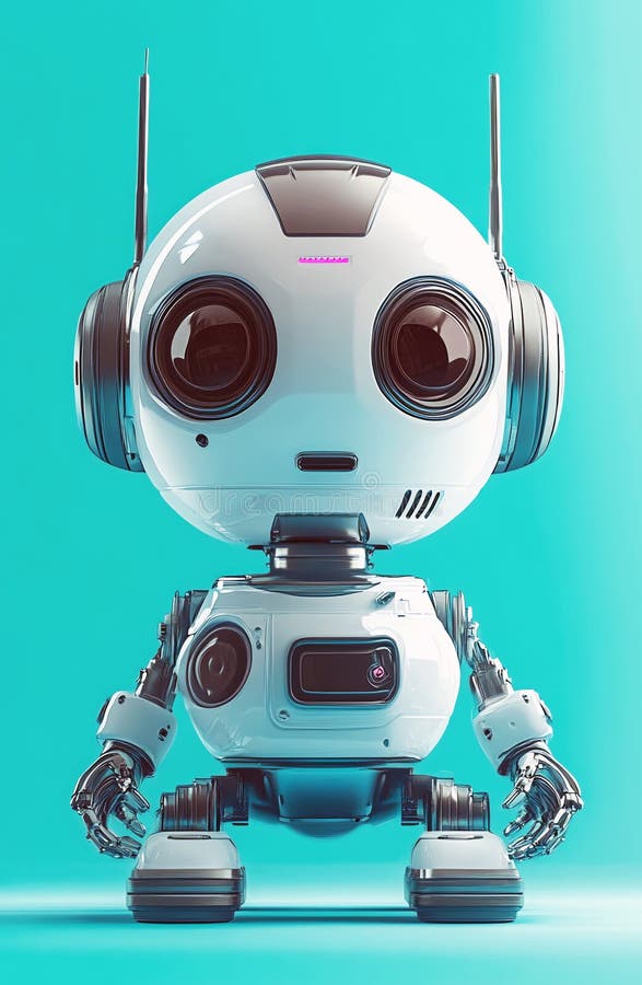 Generata dall'AI di un piccolo robot illustrazione vettoriale