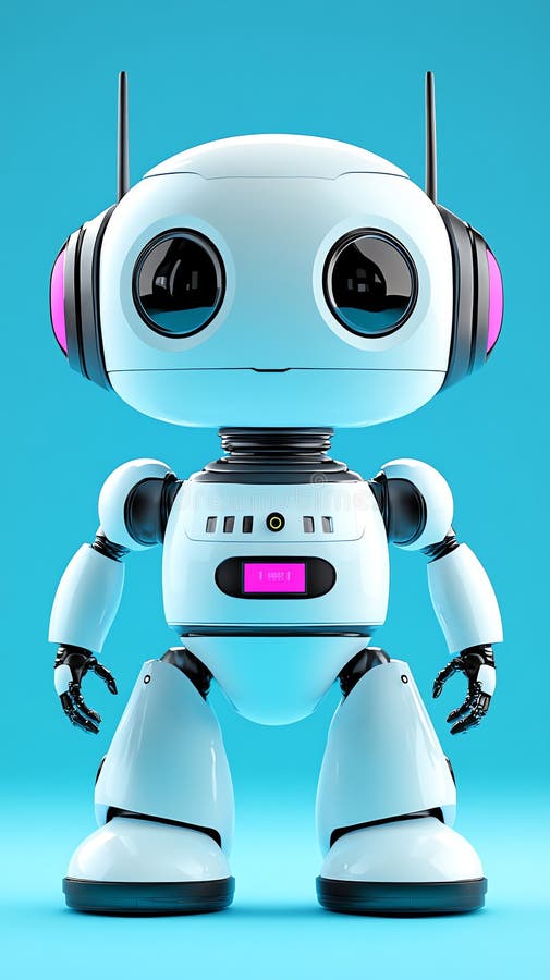 Generata dall'AI di un piccolo robot illustrazione vettoriale