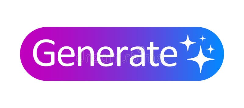 Generate AI button, generate sign, chat with AI, artificial intelligence online tool concept, command prompt to generate answer vector illustration