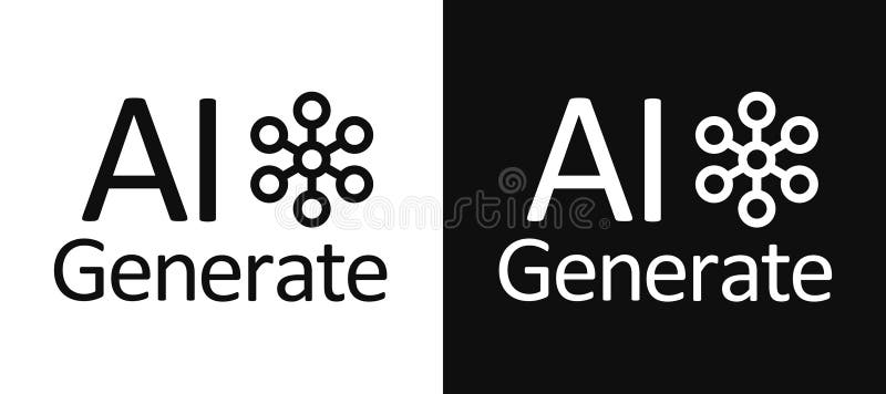 Generate AI icon, generated sign, chat with AI, artificial intelligence concept, command prompt to generate answer vector illustration