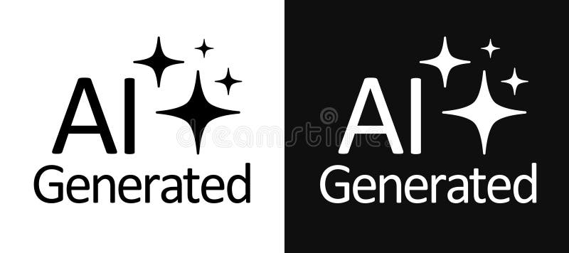 Generated AI icon, generated sign, chat with AI, artificial intelligence concept, command prompt to generated answer royalty free illustration