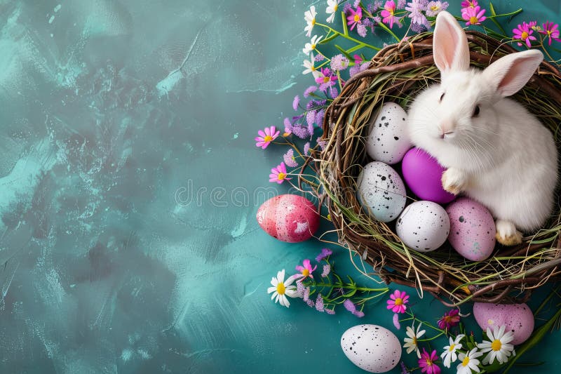 Happy Easter Hop Waste Management Eggs Hidden Gems Basket. White Lent Bunny Easter Mailbox Decor