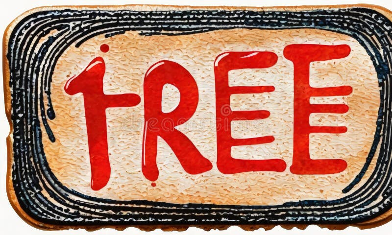 Piece rice with the word tree painted on it royalty free illustration