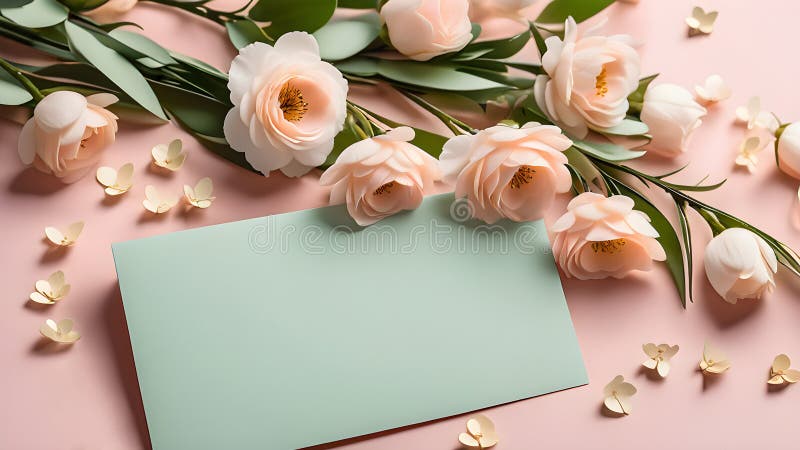 Happy Mother`s Day, Women`s Day, Valentine`s Day, birthday, invitation or Thank You card. Pastel colors.