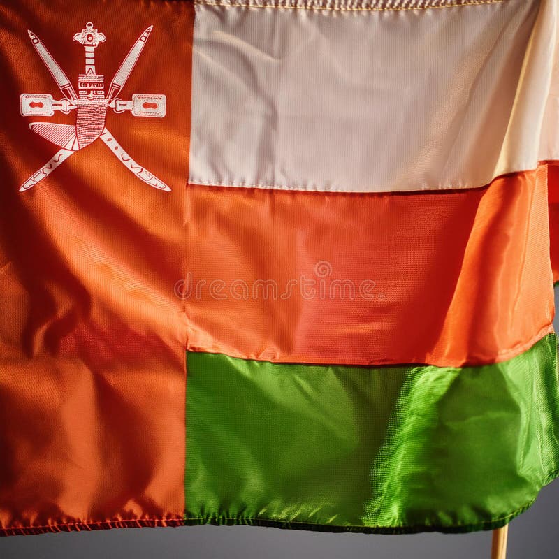 Oman Flag. The National Flag of Oman stock photo
