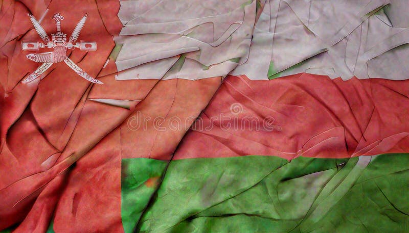 Oman Flag. The National Flag of Oman stock photo