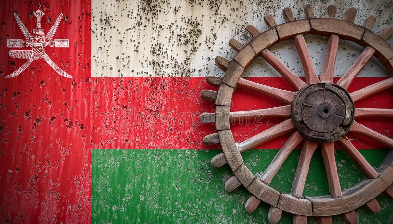 Oman Flag. The National Flag of Oman stock photo