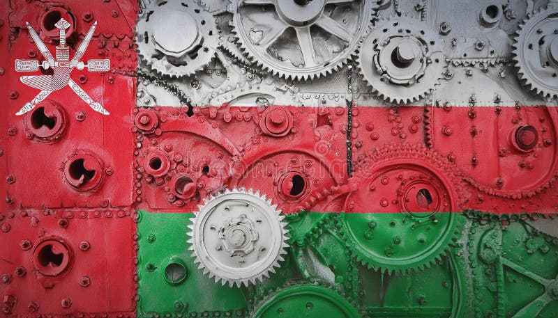 Oman Flag. The National Flag of Oman stock photo