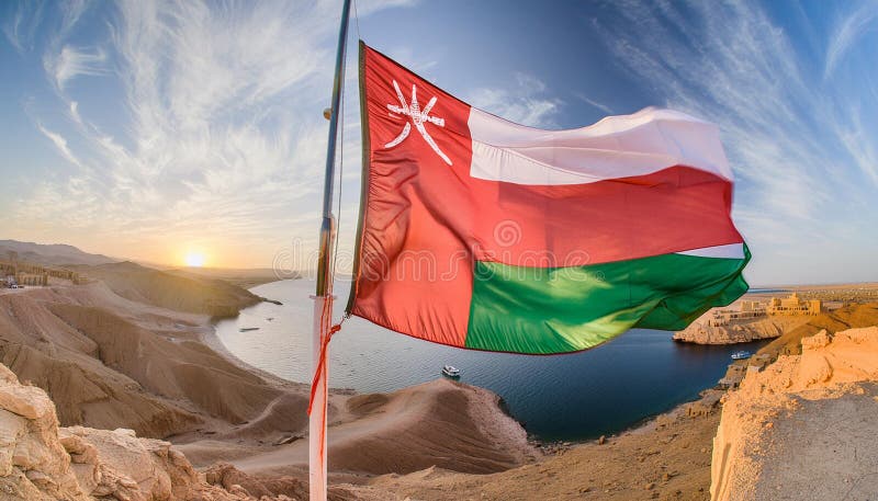 Oman Flag. The National Flag of Oman. Ai generated image
