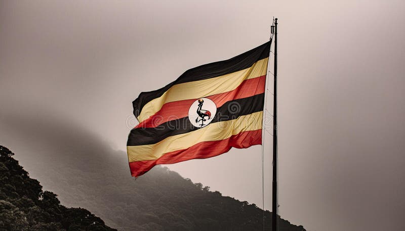 Drpavilion Uganda. drapelul național al Ugandei. steagul național al imaginii generate de ugandaai.