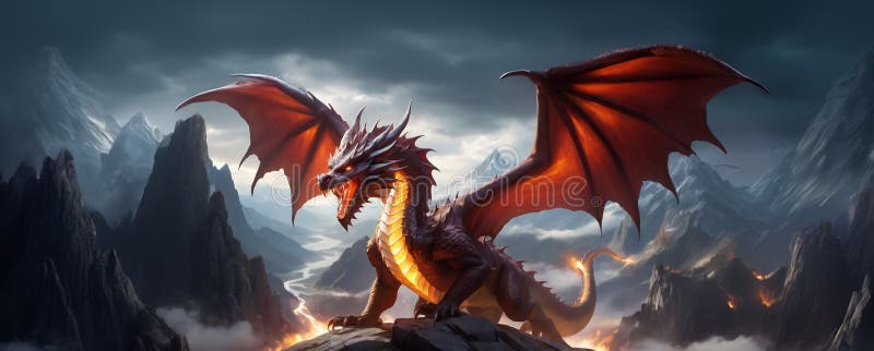 Inferno Dragon Unleashed Volcanic Rage in the Mountains