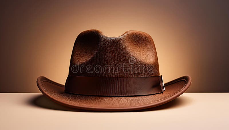 Brown Fedora Hat_ stock illustration