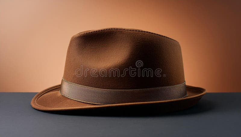 Brown Fedora Hat_ stock illustration