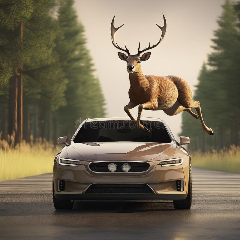 Deer jumping royalty free illustration