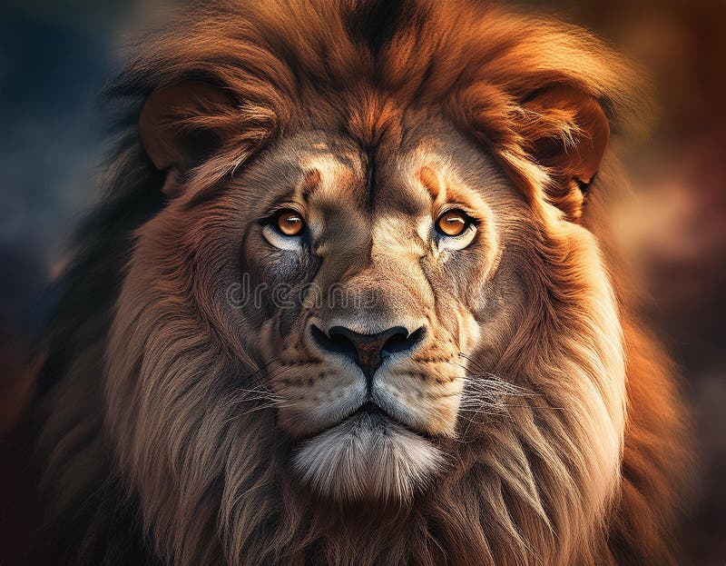 Highly Detailed Lion Looking Away royalty free illustration