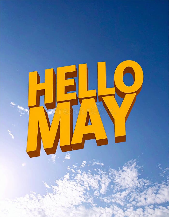 Hello may typographic design. Vector illustration stock illustration