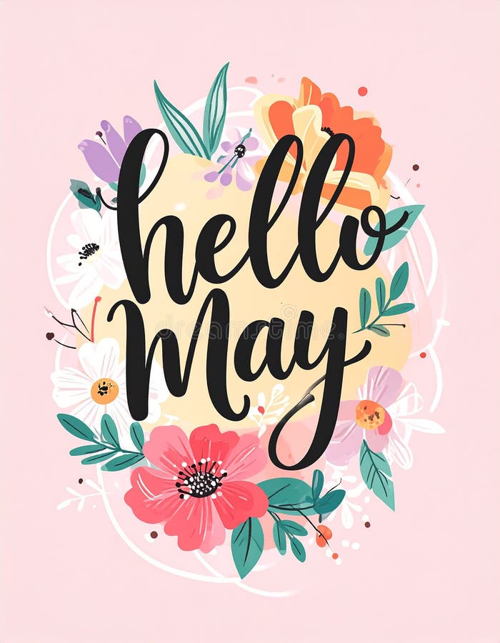 Hello may typographic design. Vector illustration stock illustration