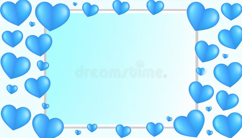 Abstract frame with dimensional hearts. Abstract frame design with dimensional, shiny hearts vector illustration