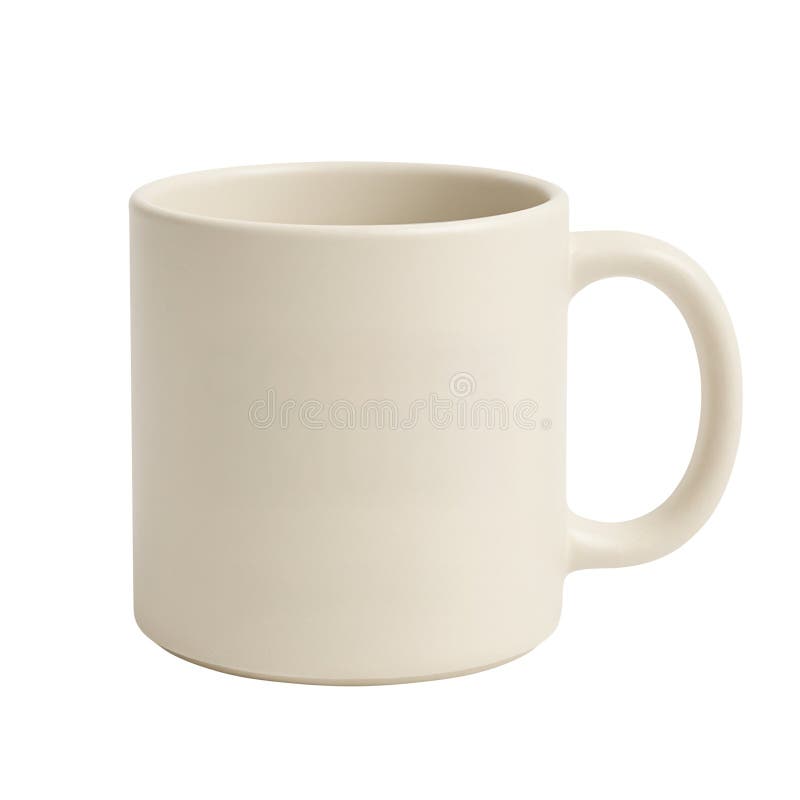 Minimalist White Coffee Mug with Handle royalty free illustration