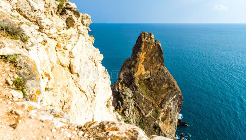 Coastal Cliff and Sea Stack Landscape stock illustration