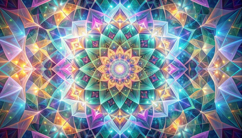 Abstract Geometric Mandala with Vibrant Colors