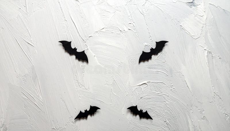 Minimalist Halloween Bats on Textured White Background royalty free illustration