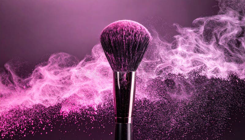 Makeup Brush Upholstery Pink Powder royalty free illustration