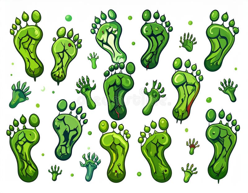 Monster Footprints Stock Illustrations – 594 Monster Footprints