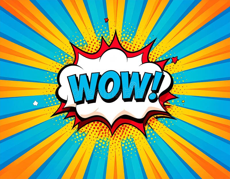 Comic book speech bubble or balloon explosion or shout balloon wow! in trendy pop art vector illustration