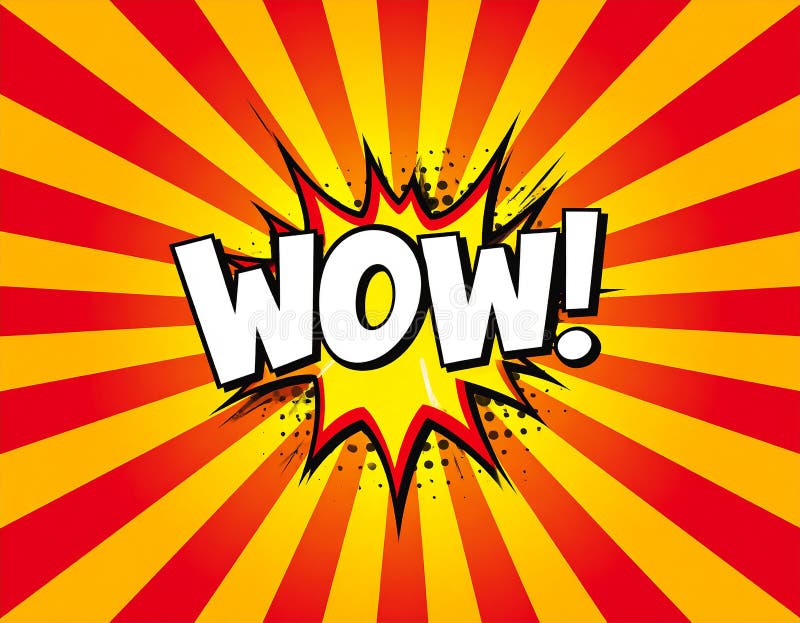 Comic book speech bubble or balloon explosion or shout balloon wow! in trendy pop art royalty free illustration