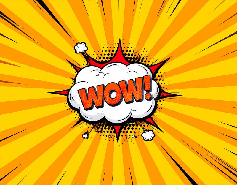 Comic book speech bubble or balloon explosion or shout balloon wow! in trendy pop art vector illustration