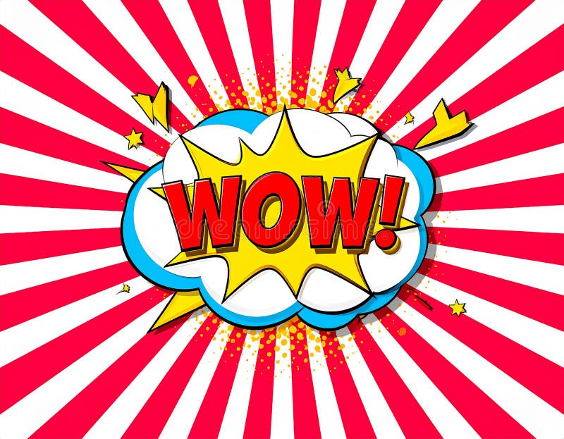 Comic book speech bubble or balloon explosion or shout balloon wow! in trendy pop art royalty free illustration