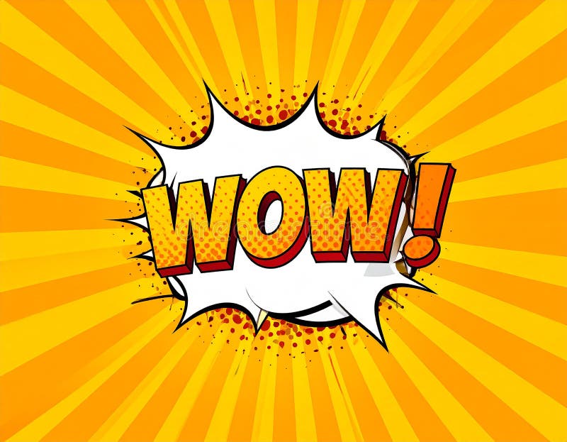 Comic book speech bubble or balloon explosion or shout balloon wow! in trendy pop art royalty free illustration