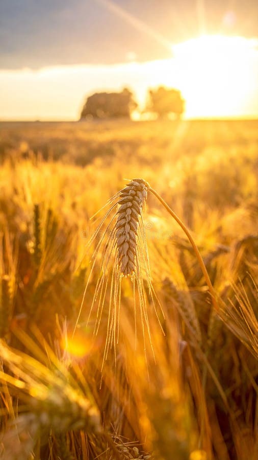 Golden Wheat Field in Summer royalty free illustration