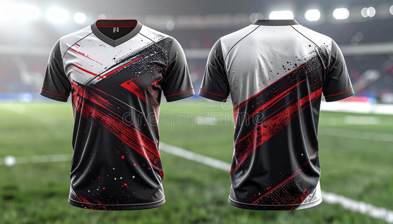 Dynamic Esports Gaming Jersey Mockup (Front & Back) royalty free illustration
