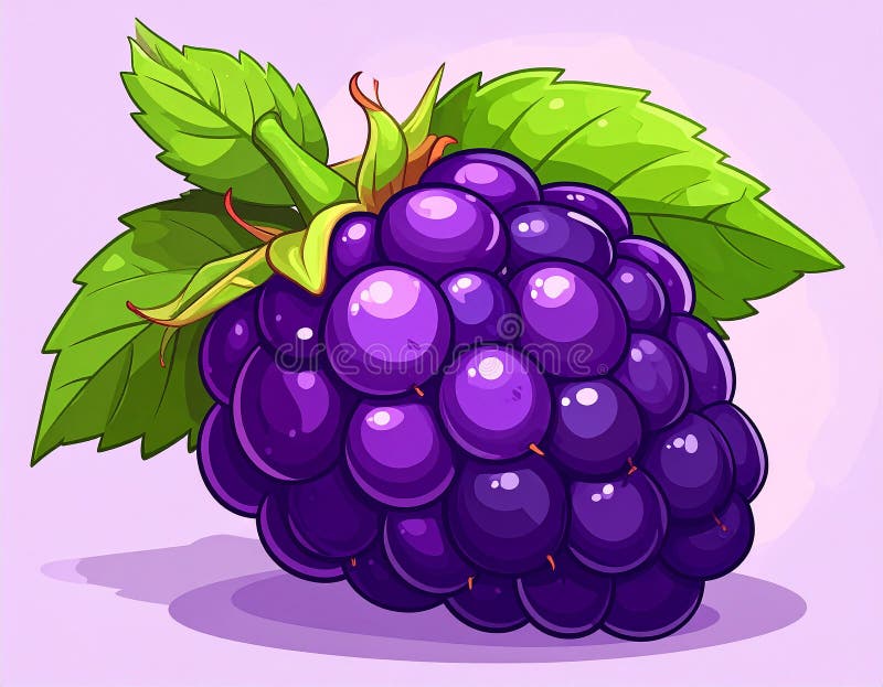 Cartoon blackberry icon. Healthy ripe fresh berry
