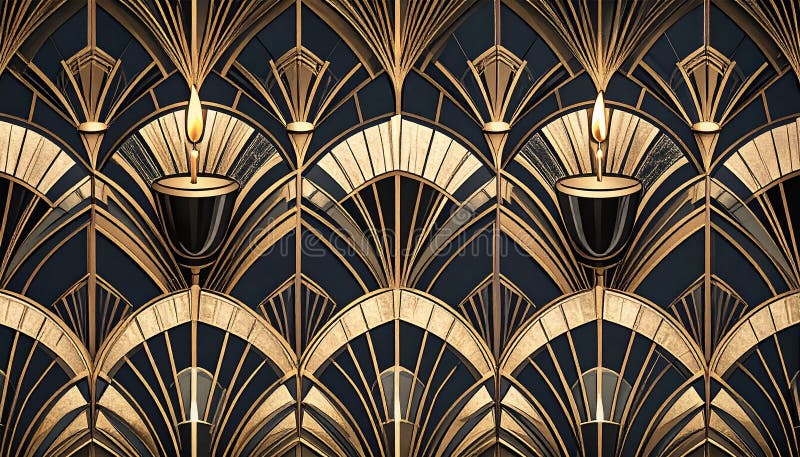 Art Deco Candles royalty free illustration