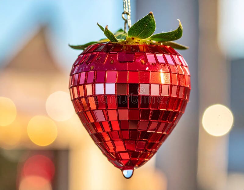 Strawberry shaped discoball vector illustration